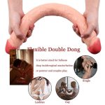 18.11‘’ Double-Ended Soft Silicone Simulated Anus Masturbation Dildo - Image 3
