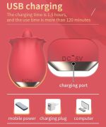 Lurevibe - Powerful Rose Toy Vibrator With Tongue Licking Oral Nipple Clit Clitoris Stimulator - Image 4