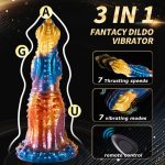 7‘’ Colorful Golden Phoenix Electric Telescopic Vibrating Dildo With Remote Control - Image 3
