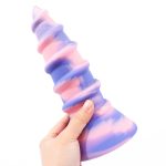 8.86‘’ AIMITEX Gold Silicone Screw Super Thick Penis Butt Plug Anal Sex Toy - Image 12