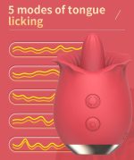 Lurevibe - Powerful Rose Toy Vibrator With Tongue Licking Oral Nipple Clit Clitoris Stimulator - Image 2