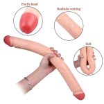 18.11‘’ Double-Ended Soft Silicone Simulated Anus Masturbation Dildo - Image 5