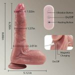 6.3‘’ Small Glans Thick Shaft Big Ball 7 Thrusting Swinging 10 Vibrating Heating Lifelike Dildo - Image 6