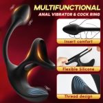 3 In 1 Spherical Vibrating Anal Plug Testicles Stimulator With cock Ring - Image 5