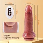 7.28‘’ Thick Thrusting Vibrating Heating Realistic Dildo with Strong Suction Cup and Remote Control - Image 4