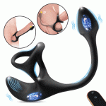 3 In 1 Spherical Vibrating Anal Plug Testicles Stimulator With cock Ring