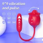 2 In 1 Rose Toy Thrusting Dildo Vibrator With 9 Tongue Licking 9 Thrusting Vibrating - Image 2