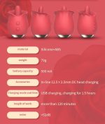 Lurevibe - Powerful Rose Toy Vibrator With Tongue Licking Oral Nipple Clit Clitoris Stimulator - Image 8