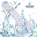 5.5‘’ Jelly Particles Rainbow Transparent Realistic Dildo With Suction Cup - Image 7