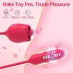 Lurevibe - Rose Female Tongue Licking Egg Jumping Telescopic Masturbation Device Double-headed Vibrating Sex Toy - Image 6