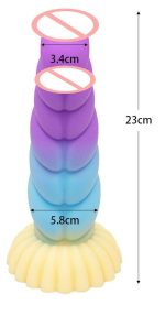 9.05‘’ Colorful Braid Dildo Vibrator Liquid Silicone Anal Plug - Image 6