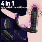 10 Thrilling Vibration 3 Thrusting Silicone Remote Control Cock Ring Anal Vibrator - Image 2