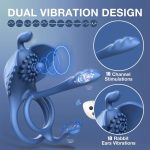 Lurevibe - Penis Vibrating Ring Cock 3 in 1 Massage Delayed Ejaculation Citoral Stimulator Flirt Masturbation - Image 3