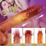 6.3‘’ Lurevibe - 3-in-1 Thrusting 5 Vibrations 42 ℃ Heating Realistic Non-sticky Blush Dildo - Image 4