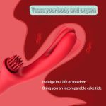 3 In 1 Clit Tickling G Spot Wiggling Dildo Vibrator - Image 5