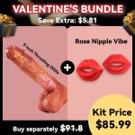 [Gift for Her] 6.33% Off - 9 - inch Thrusting Dildo & APP-controlled Rose Nipple Clamp Vibrator