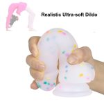 5.5‘’ Jelly Particles Rainbow Transparent Realistic Dildo With Suction Cup - Image 5