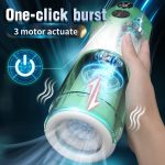 Green Star Rotating Telescopic Vibration Male Masturbator - Image 7