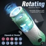 Green Star Rotating Telescopic Vibration Male Masturbator - Image 4