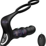 Massager Masturbation 9 Frequency Remote Control Anal Vibrator with Cock Ring