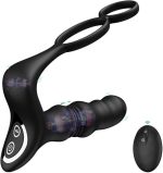 Massager Masturbation 9 Frequency Remote Control Anal Vibrator with Cock Ring