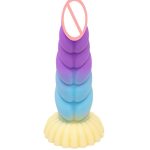 9.05‘’ Colorful Braid Dildo Vibrator Liquid Silicone Anal Plug