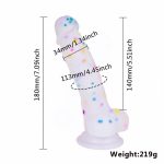5.5‘’ Jelly Particles Rainbow Transparent Realistic Dildo With Suction Cup - Image 9