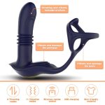 3-in-1 Remote Control Retractable Vibrating Prostate Massager With Penis Ring - Image 2