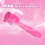 Lurevibe - D3621 Scarlet 3-in-1 Telescopic Sucking And Shocking Handle Rose Vibrator - Image 4