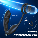 9 Speed Vibrating Prostate Massager Delayed Ejaculation Ring Anal Plug Vibrator With Remote Control - Image 3