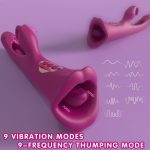 4 IN 1 Rose Muncher Rabbit Vibrator Licking Vibrating Flapping Clit Nipple Stimulator - Image 2