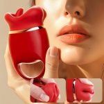 Red Lips Tongue Licking Bite Vibrator Women's Masturbation - Image 3