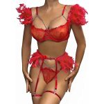 Hot Night Angel Feather Lace Ultra-thin Sexy Lingerie Suit - Image 5