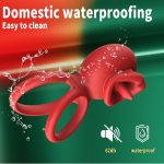 Cock Rings Clitoral Stimulator with Licking Mouth Pleasur with APP control - Image 7