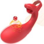 Finger Vibrator Rose Tongue Licking Clitoris G Spot Vibrator