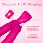7.5‘’ Double Ended Vibrating Rose Dildo Anal Dildo with 10 Vibrating Modes - Image 4