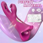 4 IN 1 Rose Muncher Rabbit Vibrator Licking Vibrating Flapping Clit Nipple Stimulator - Image 4