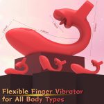 Finger Vibrator Rose Tongue Licking Clitoris G Spot Vibrator - Image 4