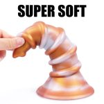 8.86‘’ AIMITEX Gold Silicone Screw Super Thick Penis Butt Plug Anal Sex Toy - Image 5