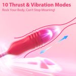 Lurevibe - Rose Female Tongue Licking Egg Jumping Telescopic Masturbation Device Double-headed Vibrating Sex Toy - Image 5