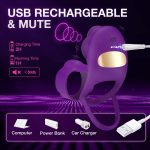 Lurevibe - 3 IN 1 Vibrating Rose Penis Ring with 10 Vibration - Image 8