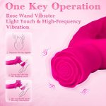 7.5‘’ Double Ended Vibrating Rose Dildo Anal Dildo with 10 Vibrating Modes - Image 5