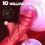 Rose Muncher 3-in-1 G Spot Vibrator Dildo with 10 Flapping & Vibrating & Licking Biting Modes - Image 3