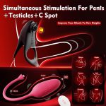 Detachable Design Vibrating Cock Penis Ring With Anal Plug for Couple - Image 5
