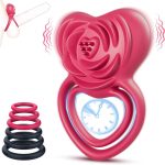2 in 1 Vibrating Cock Ring Rose Vibrator