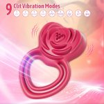 2 in 1 Vibrating Cock Ring Rose Vibrator - Image 6