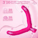 7.5‘’ Double Ended Vibrating Rose Dildo Anal Dildo with 10 Vibrating Modes - Image 2