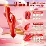 3 IN 1 Rabbit Flapping G Spot Clitoral stimulation Vibrator - Image 2