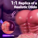 9.5‘’ 5 In 1 Realistic Muscular Thrusting Rotation Dildo Wireless Control Vibrators With Suction Cup - Image 4