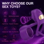 Lurevibe - 3 IN 1 Vibrating Rose Penis Ring with 10 Vibration - Image 7